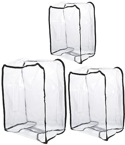 minkissy 3 Stück Kofferschutzhülle aus PVC Transparent für Reisekoffer | Wiederverwendbarer Gepäckschutz, mit Reißverschluss und Leicht zu Montieren, Sauberer Look, Robust
