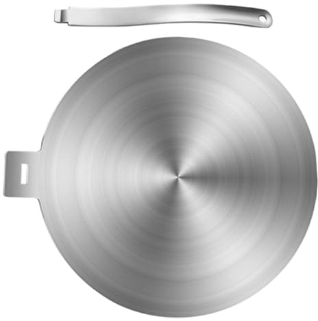 PEPLAYTAL Plaque De Conduction En Acier Inoxydable 30 Cm Adaptateur À Induction Compatible Gaz Et ÉLectrique Pour Cuisine Efficace Et DéCongéLation Rapide