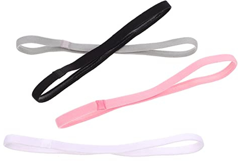 Gogogmee 4 Stück Silikon Sport Stirnbänder Rutschfeste Yoga Haarbänder für Damen und Herren Elastische Schweißbänder für Sport Fitness und Freizeit Weiß und Schwarz