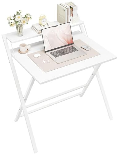 Yaheetech Foldable Desk with Monitor Stand 80 cm