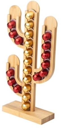 GLEAVI Porte Dosette de Café Organisateur Créatif Forme de Cactus Rangement pour Capsules de Café Économise de Espace la Cuisine