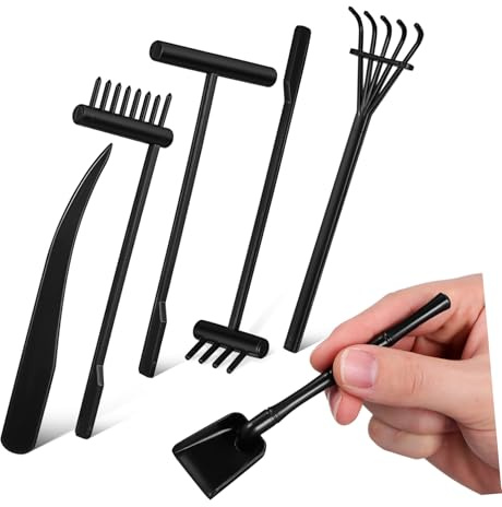 GARIOUANS 6pièces Set De Mini Râteaux pour Jardin Zen Plastique Outils Décoratifs Légers Et Compacts pour Patterns De Sable Accessoires pour Bac à Sable Feng Shui Et Décoration Intérieure