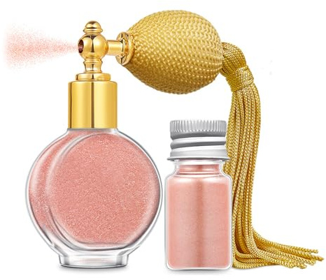 Spray de paillettes pour le visage, le corps et les cheveux | Paillettes cosmétiques scintillantes | Parfait pour Noël, les raves et les fêtes Rose