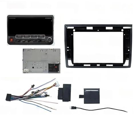 Fascia du Panneau Radio pour VW pour Beetle 2011-2014 2015 2016 2017 2018 2019 Automobile Radio Fascia Cadre 9 Pouces Stéréo Panneau Harnais Câble d'alimentation(Câble de châssis Canbus-A)