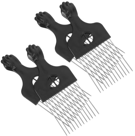 COLLBATH 4 Piezas Peines Metálicos Cabello Peine Afro Herramienta para Peinar Elevador para Hombres y Mujeres