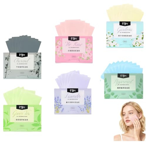 Gesichts-Löschpapier, 600 PCS Blätter Design Öl-Löschpapier Ölabsorbierende Blotting Papers für Fettige Haut Gesichtsöl Blätter für Frauen & Männer Oil Control Paper für Gesichtspflege