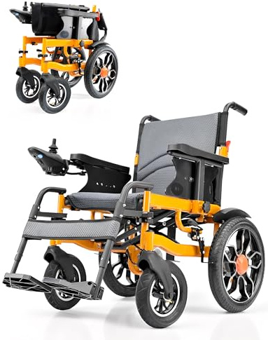 Rollstuhl Elektrisch Faltbar Mit Breitere Sitze, Rollstuhl Elektrischer FüR Behinderten Und äLtere Menschen, 12ah Akku Bis25 Km, 500w Motor & Elektromagnetische Bremse FüR Senioren Bis 150kg