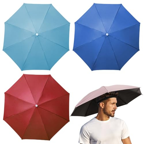 Grtheenumb Chapeau de Parapluie, 4 Chapeaux de Parapluie, 27 Chapeaux Portables légers résistants aux UV avec Corde à Nouer pour la pêche, Le Jardinage, Le Golf, Le Parasol en Plein air