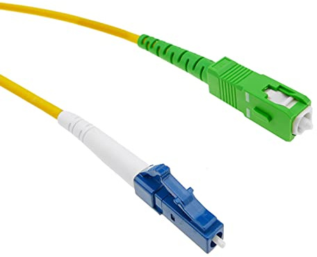 BeMatik - Cable de Fibra óptica LC/PC a SC/APC monomodo simplex 9/125 de 1 m