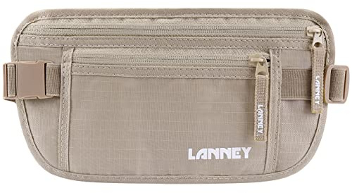 Money Belt for Travel, Slim RFID Blocking Women and Men Hidden Travel Pouch Under Clothes, Passport Holder Protect Cash, Documents, Credit Card, Bonus 2 RFID Sleeves