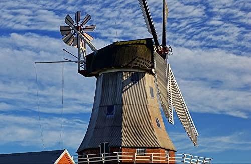 HANSEPUZZLE 69389 - Windmühle Puzzle 500 Teile | Gebäude Puzzle mit hochwertiger Puzzle Aufbewahrung: Kartonbox und wiederverschließbarem Beutel | Puzzle-Maße: 46 x 30 cm