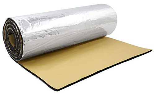 sourcing map Dämmmatte 1 STK Auto Wärme- Und Schalldämmung Aluminium-Folie | 5mm Dicke, 3㎡ Fläche, PE Material, Selbstklebend, Für Türen, Motorhaube, Kofferraum, Chassis