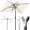 Sekey® Sombrilla 210 x 140cm Parasole para Terraza Jardín Playa Balcón Piscina Patio ，Protector Solar UV50+ ， Color Crema ， Rectángulo