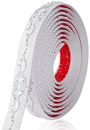 NeatiEase Flexible Molding Trim Wall Trim Self Adhesive, 16.4 Feet Peel and Stick Mirror Frame Border, Waterproof Bathroom Decor, Home Decor (Silver)