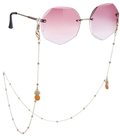 LIKGREAT Brillenkette für Damen, Gesichtsmaske, Gliederketten, Sonnenbrillenhalter, KC, vergoldet, Ananas, 42