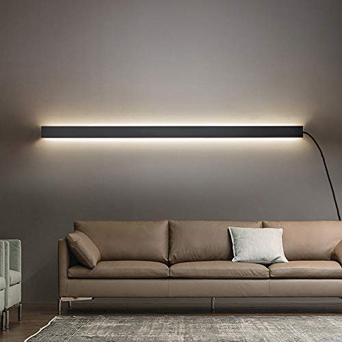VOMI Innen Wandleuchte mit Schalter und Stecker LED Wandlampe aus Aluminium Modern Wohnzimmer Wandbeleuchtung Natürliches Weiß Minimalistisch Dekorative Lichter für Schlafzimmer Gang Restaurant,80cm