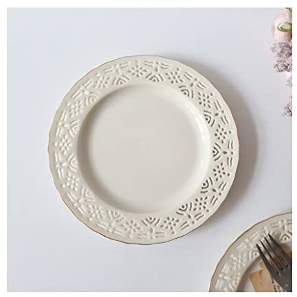 Servizio di piatti Home Piatto da pranzo La ciotola di ceramica Plate Bianco Piatto in porcellana Piastra di zuppa Piastra Ramen Bowl 7,5 pollici è molto adatto for uso familiare Servizio da tavola