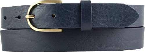 BELTINGER Damen-Gürtel aus Vollrindleder mit goldener Gürtelschnalle 3 cm | Leder-Gürtel für Damen 30mm | Chino-Gürtel