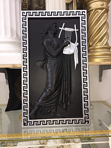 3D Relief Wandrelief Medusa Mäander Wandbild Bild Kopf Taler Griechische Antik Barock Stil Retro Vintage Rokoko zum Aufhängen Handbemalt