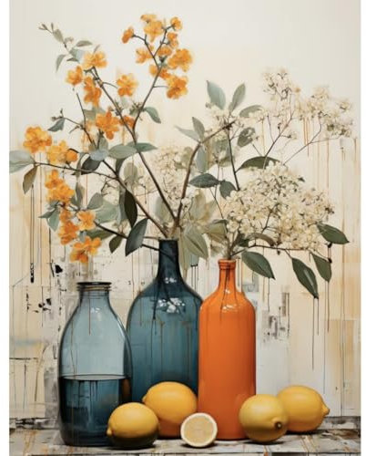 KEEMOSO Pintar por Numeros Adultos, DIY Pintura por Números, Kit de Pintura al óleo de Lienzo DIY para con Pinceles, Pigmento Acrílico sin marco 40 x 50cm,Ramo moderno