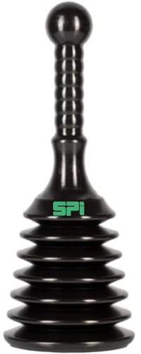 SPi Sink and Drain Plunger for Bathrooms, Kitchens, Sinks, Baths and Showers. Small and Powerful, Commercial Style 'Plumbers Plunger' with Large Bellows