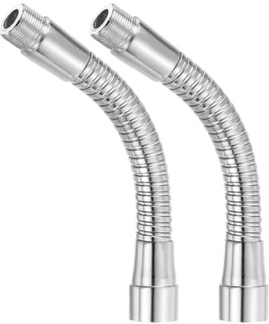 PATIKIL 6 Microphone Col Cygne, 2pcs 5/8-27 Filetage Métal Universel Tuyau Flexible Bras Col Cygne Tube Rallonge pour Multifonction DIY, Argent Ton