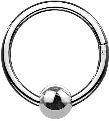Piersando Piercing Ring Nasenpiercing Nasenring Ohrpiercing Ohr Nase Titan Septum Clicker Nase Ohr Segment Ring Scharnier mit Kugel