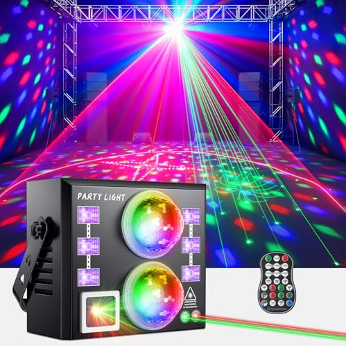 Ehaho Discolicht Partylicht L2900 RGB Discokugel LED Stroboskop Partylicht 3D RGB Partylichter mit Musikgesteuert Fernbedienung und DMX 512 für Disco Party DJ Show Hausparty Familientreffen Hochzeit