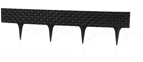 Rattan Style Palisade Edging- for Flower Beds, Defining Pathways, Creating Garden Boundaries - Resistant to Moisture Mould Fungi - Easy Installation - Rattan Effect Lawn Edging 2.4m (7.87 feet)