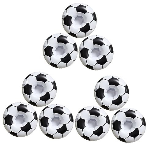 SAFIGLE Juego De 3 Portavasos Inflables con Temática De Fútbol ​​para Playa Piscina Fondo Portavasos Inflable Fácil De Inflar Material De PVC 3 Unidades X 3
