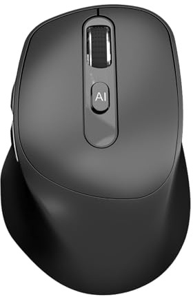 FVDPWYE Cordless Mouse Ergonomico Accessorio per Computer con Sei Tasti Funzione Scroll Orizzontale Silenzioso Materiale PP Adatto per Ufficio, Nero
