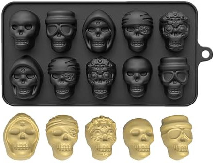 4 Stück Totenkopf Silikonform,Totenkopf Schokoladenform Silikon Pralinenform, Antihaftbeschichtete Handgemachte Seifenformen, Halloween Schokoladenform Für Gummies, Süßigkeiten, Kekse, Hundeleckerlis