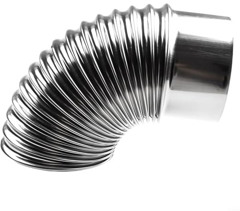 Gdfnmogo Ofenrohr, 50 - 100 mm, Winkelstück, Edelstahl, Ofenrohr, Kaminverlängerung, Rauchrohr, Adapter für Kamine, Grillzubehör (100 mm)