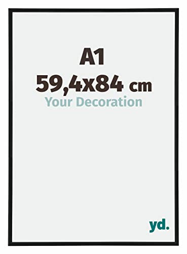 yd. Your Decoration - Puzzlerahmen DIN A1 59.4x84 - Schwarz Matt - Puzzlerahmen 1500-2000 Teile - Kunststoff Bilderrahmen - Annecy