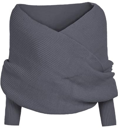 Icegrey Schal mit Ärmeln Strick Ärmelschal | Winter Warm Gestrickt Schals Umhang Wrap Schal Shawl Cape Strickschals Pulloverschal Freizeit Sweater Scarf