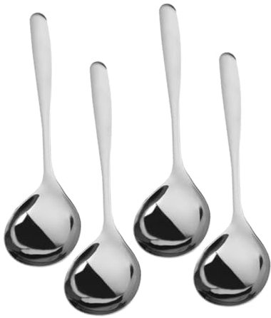 ABOOFAN 4piezas Cuchara De Acero Inoxidable Para Cocinar Servir Sopa y Guisos Para Cocina y Uso Diario Cucharas Incluidas
