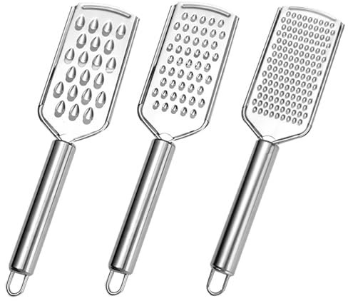 ShanBye Ralladores de Cocina de Acero Inoxidable,3 PCS Ralladores de Queso de Mano Zester de Cocina con Cuchilla Portátil Rallador de Limón Rallador de Verdura para Chocolate Zanahoria Jengibre