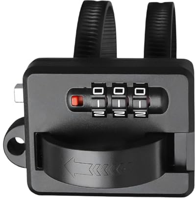 Verrou antivol pour casque de moto, verrouillage à combinaison de guidon | Sécurité antivol polyvalente pour les familles, les amis