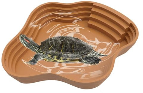 Reptiliengericht, Reptilienschale | Schildkrötenfutterplatte - Reptilienbad Pool Water Bowl mit Rampa -Aquarium -Ornament für Gecko/Schlange/bärtiger Drache/
