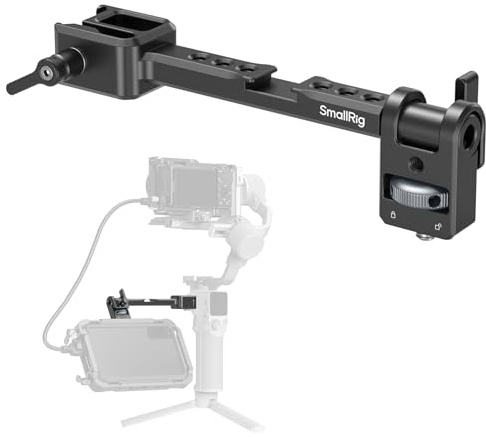 SmallRig Adjustable Camera Monitor Mount with Quick Release NATO Clamp, Cold Shoe Mount, Anti-Twist Design for DJI RS 4 Mini/RS 2 / RSC 2 / RS 3 / RS 3 Pro/RS 3 Mini - 5337