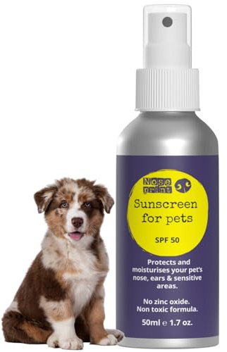 Noseprint SPF 50 Haustier-Sonnencreme-Flasche Sonnenschutz für Haustiere 50 ML | Feuchtigkeitsspendende Sonnencreme für Hunde und Katzen, ungiftige Formel Hundenase | Hundepfoten-Balsam