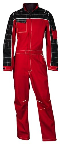 SADISRLS Tuta da Lavoro Professionale Bicolore per Carrozziere Meccanico Gommista Agricoltore, Cotone/Poliestere, Multitasche con Cerniera Zip - Resistente Multitasche