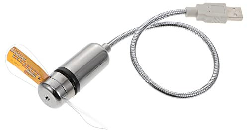 Holibanna Ventilatore Mini Portatile Usb Con Orologio E Temperatura Display A Collo Di Cigno Leggero E Compatto Per Computer E Viaggi