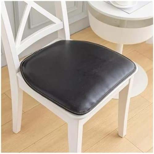 HADECOLL Schwarze Stuhlkissen Aus Leder Für Esszimmerstühle, 4Er-Set, 43,2 cm, rutschfeste Stuhlpolster Für Die Küche, Schwarz, 1Er-Set