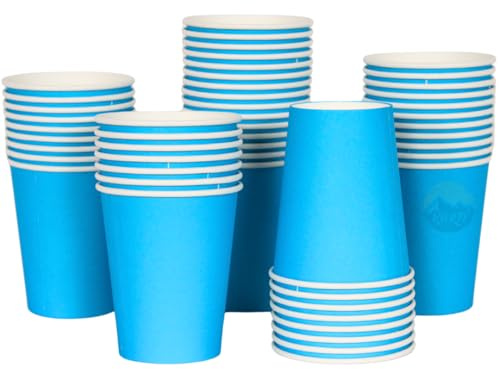 KURTT 300 Kaffeebecher to go, Kaffeebecher Karton, 8oz/200ml - Trinkbecher, Einwegbecher, Papierbecher, Pappbecher (300, Blau)
