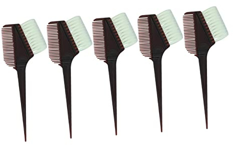 HONITANO Kit 5 Pezzi Pettine e Ciotola per Tintura Chioma in Plastico Nero, Facile da Trasportare e Comodo da Usare, per Tintura Fai da Te e Parrucchieri Professionali