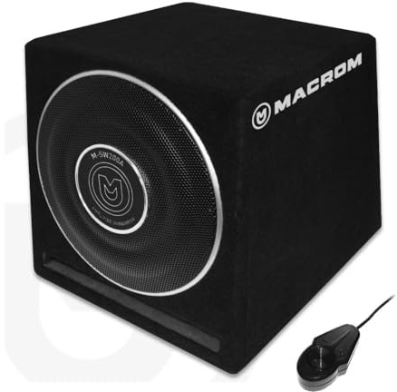 Macrom M-SW200A Subwoofer attivo da 8 pollici 20cm in Cassa Reflex con amplificatore integrato da 200 W RMS 500 W Picco