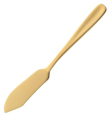 UKCOCO Couteau à Beurre Acier Inoxydable Doré Trancheur Multi-usage pour Fromage Beurre et Crème Lame Tranchante Polyvalente avec Pointe Fourchette pour Service