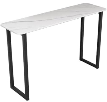 Bartabeller Lätt lyxigt barbord i stenplatta, modernt rektangulärt pubbord med robust metallram Bar Bordets Högbord(XL)