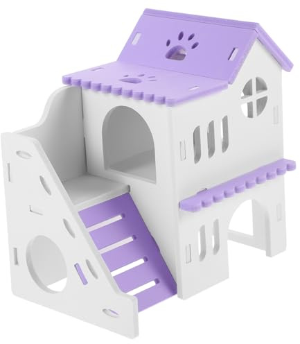 DIYEAH Hamsterhaus Aus PVC Doppelstöckiges Meerschweinchen Versteck Mit Rampe Kleines Kleintierhaus Für Hamster Und Nager